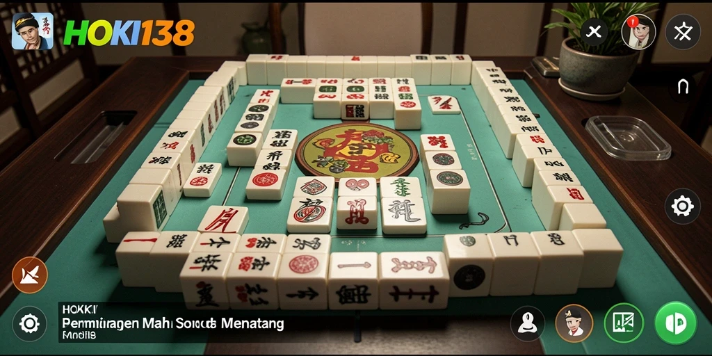 Gameplay HOKI138 dengan ubin Mahjong yang berwarna-warni dan menantang.