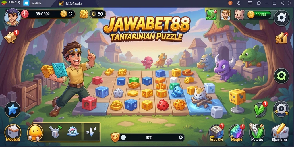 Menampilkan gameplay seru dalam JAWABET88 dengan tantangan puzzle yang mendebarkan.