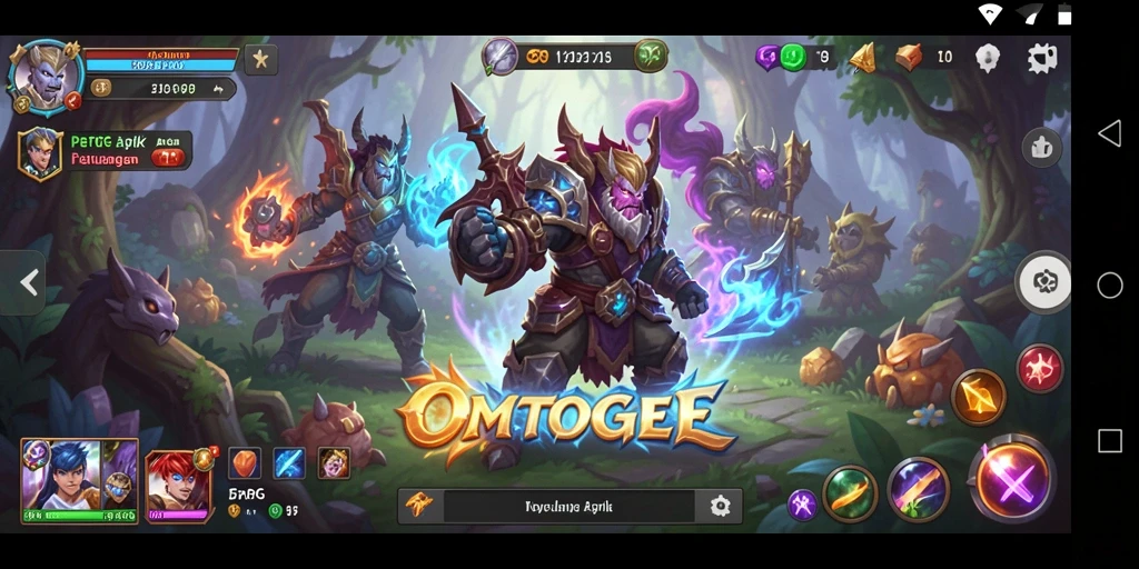 Screenshot gameplay ARPG OMTOGEL yang menampilkan pertempuran seru.