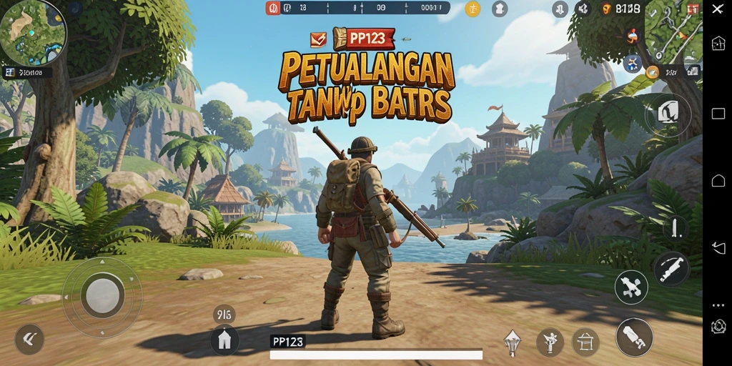 Tampilan gameplay PP123 yang menakjubkan dalam dunia terbuka.