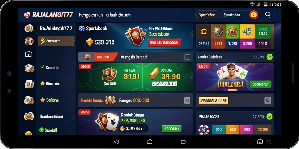 Tangkapan layar dari gameplay RAJALANGIT77 yang menampilkan taruhan olahraga secara langsung.