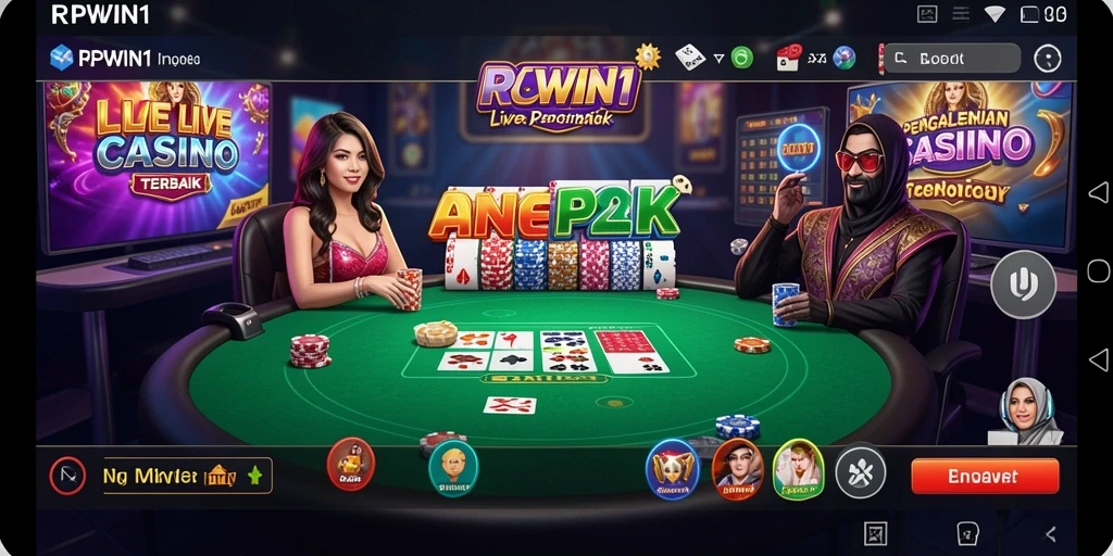 Screenshot utama RPWIN1 menampilkan gameplay Live Casino yang mendebarkan.