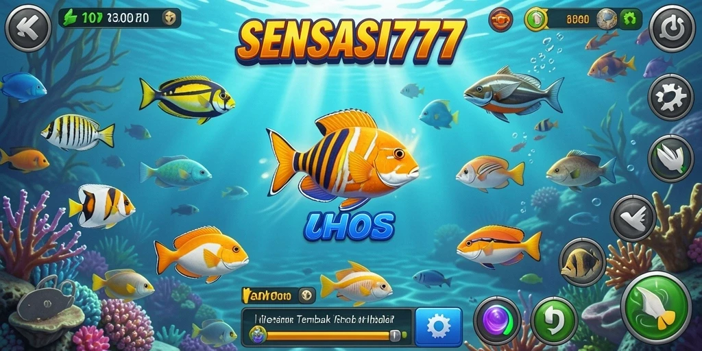 Tampilan menarik dari gameplay seru SENSASI777 Tembak Ikan.