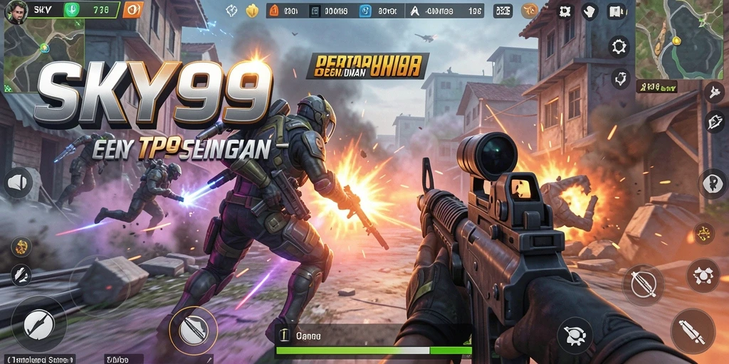Gameplay menegangkan dalam SKY99 dengan aksi TPS yang seru.